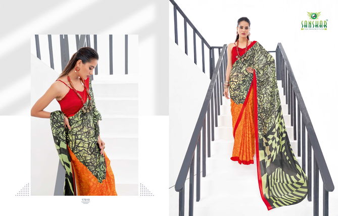 Sanskar Wind 2 Regular Wear Printed Georgette Saree Collection